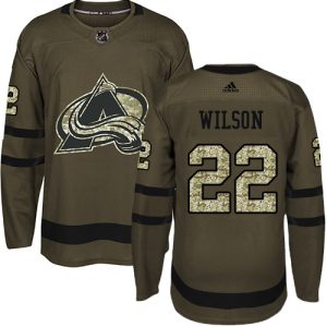 Herren Colorado Avalanche Eishockey Trikot Colin Wilson #22 Authentic Grün Salute to Service